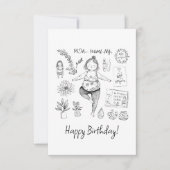 かわいいヨガママのカラーリング サンキューカード (正面)