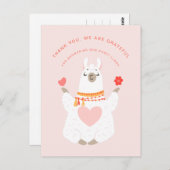 かわいいヨガラマのベビーシャワーありがとう ポストカード (正面/裏面)