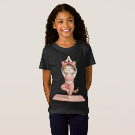 かわいいヨガ猫Tシャツ Tシャツ