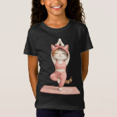かわいいヨガ猫Tシャツ Tシャツ (正面)