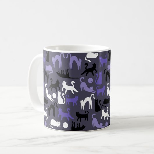 かわいいヨガ かわいい猫のポーズ コーヒーマグカップ (正面左)