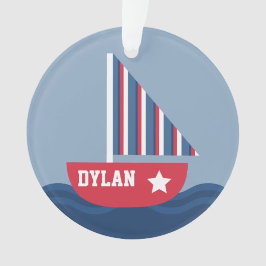 かわいいヨットの航海のな子供へ オーナメント (正面)