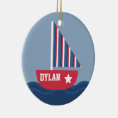 かわいいヨットの航海のな子供へ セラミックオーナメント (右)