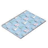 かわいいヨットパターン1 ノートブック (左側)