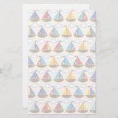 かわいいヨットパターン2 便箋 (正面/裏面)