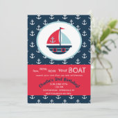 かわいいヨット招待状 招待状 (スタンド正面)