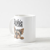 かわいいヨーキーの顔 ママヨーキー コーヒーマグカップ (正面左)