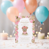 かわいいヨーキーの2歳の誕生日パーティー 招待状