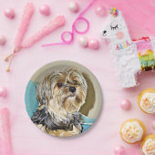 かわいいヨークシャテリアのデジタル芸術 ペーパープレート (パーティー)