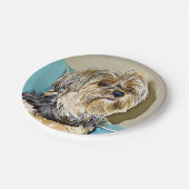 かわいいヨークシャテリアのデジタル芸術 ペーパープレート (アングル)