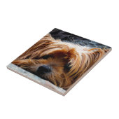 かわいいヨークシャテリア犬 タイル (側面)