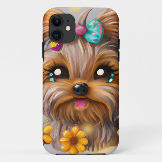 かわいいヨークシャーテリアかわいい子犬 Case-Mate iPhoneケース (裏面)