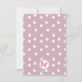 かわいいヨークシャーテリアの誕生日感謝 招待状 (裏面)