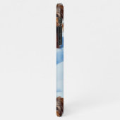 かわいいヨークシャーテリアエンチャントウィンタースノーガーデンスケッチ iPhoneケース (左側)