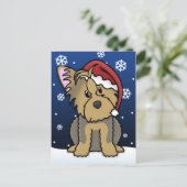 かわいいヨークシャーテリアクリスマスポストカード シーズンポストカード (スタンド正面)