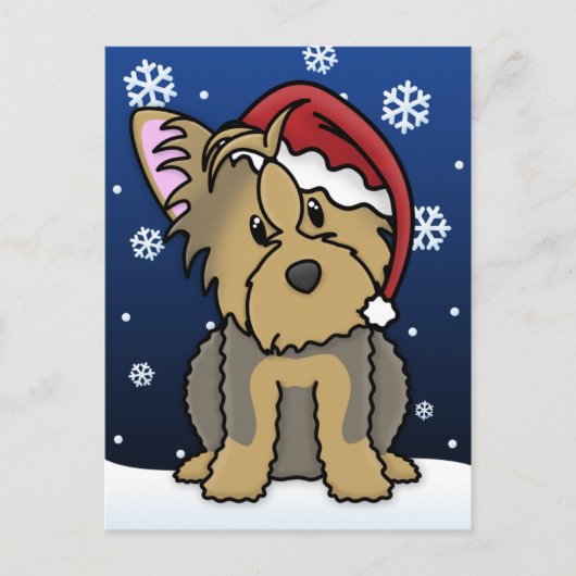 かわいいヨークシャーテリアクリスマスポストカード シーズンポストカード (正面)