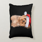 かわいいヨークシャーテリアサンタパピークリスマス アクセントクッション (正面(垂直))