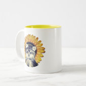 かわいいヨークシャーテリアドッグツートーンコーヒーマグ ツートーンマグカップ (正面左)