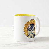 かわいいヨークシャーテリアドッグツートーンコーヒーマグ ツートーンマグカップ (正面右)