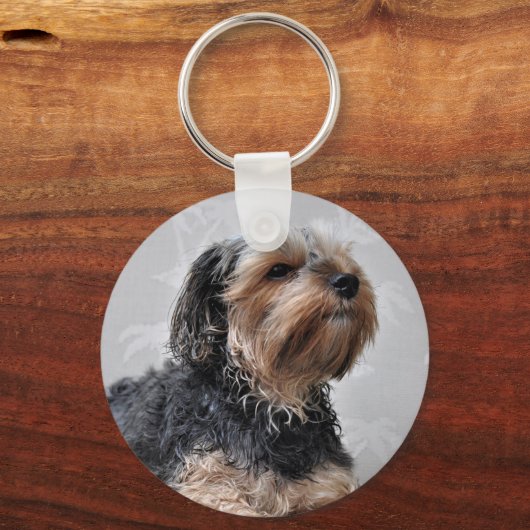 かわいいヨークシャーテリアヨークシャーテリアサンバス キーホルダー (正面)