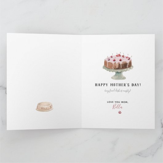 かわいいヨークシャーテリア水彩名前をカスタムする母の日 カード (内部)