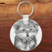 かわいいヨークシャーテリア犬 キーホルダー (正面)