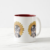 かわいいヨークシャーテリア犬 ツートーンマグカップ (正面右)