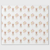 かわいいヨークシャーテリア2かわいいバルーン誕生日パーティー ラッピングペーパー (フラット)