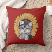 かわいいヨークシャーテリア クッション (ブランケット)