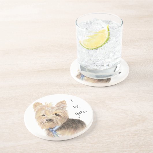 かわいいヨークシャーテリア，ヨークシャーテリア，犬，ペット コースター (側面)