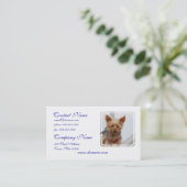 かわいいヨークシャーテリア 名刺 (スタンド正面)