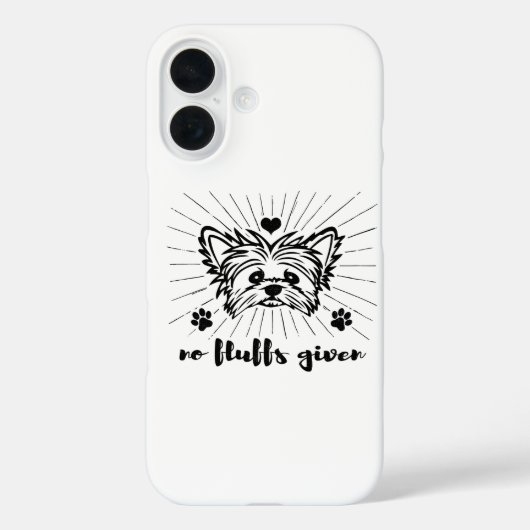 かわいいヨークシャーテリア 「No Fluffs Given」 メメジョーク Case-Mate iPhoneケース (裏面)