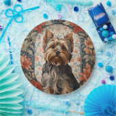 かわいいヨークシャーテリア | Yorkshire Terrierポートレート ペーパープレート (パーティー)