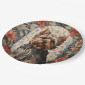 かわいいヨークシャーテリア | Yorkshire Terrierポートレート ペーパープレート (アングル)