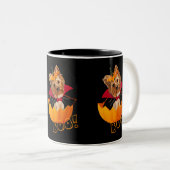 かわいいヨークシャー犬ハロウィーンカボチャ ツートーンマグカップ (正面右)