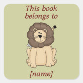 かわいいライオンこの本は本のプレートシールに属する スクエアシール (正面)