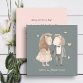 かわいいライオンのカップルのバレンタインデー シーズンカード