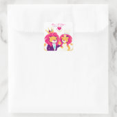 かわいいライオンのカップル |ロマン結婚ティック スクエアシール (バッグ)