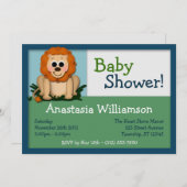 かわいいライオンのカラフルベビーシャワー招待状 招待状 (正面/裏面)