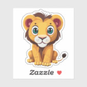 かわいいライオンのキャラクター シール (シート)