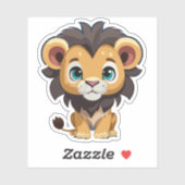 かわいいライオンのキャラクター シール (シート)