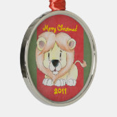 かわいいライオンのクリスマスの飾り メタルオーナメント (右)