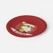 かわいいライオンのクリスマスアニメ紙プレート ペーパープレート (アングル)