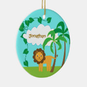 かわいいライオンのジャングルヤシの木 セラミックオーナメント (右)