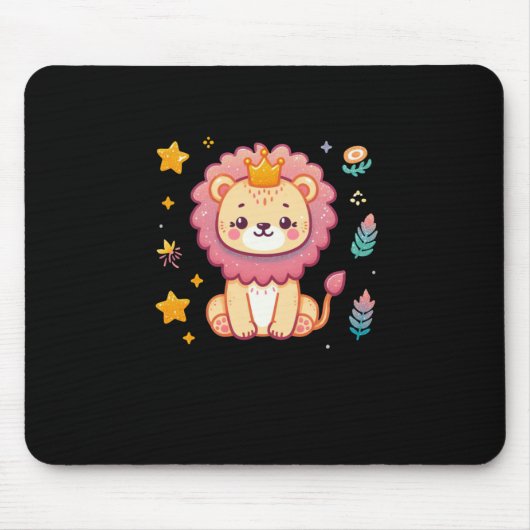 かわいいライオンのステッカー マウスパッド (正面)