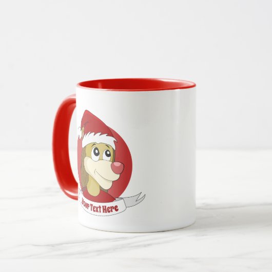 かわいいライオンのマグカップを持つクリスマスアニメ マグカップ (正面左)