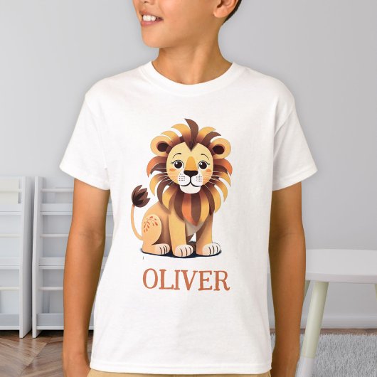 かわいいライオンの名入れ Tシャツ