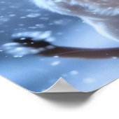 かわいいライオンの子が雪の中で ポスター (角)