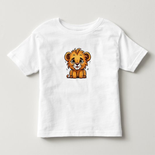 かわいいライオンの子どものキャラクター  トドラーTシャツ (正面)