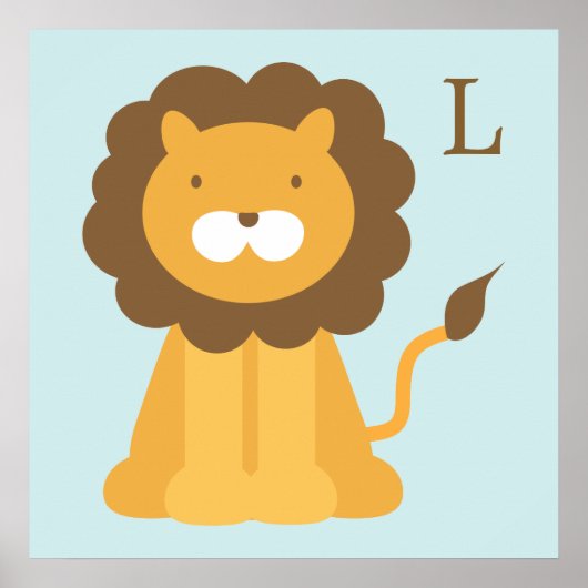 かわいいライオンの子供用壁アート ポスター (正面)